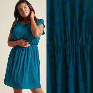 Modcloth Oh My Gosh A-Line Dress in Dinos